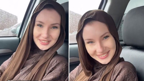 Rus kadın tesettüre girerek Müslüman oldu, son hali beğeni topladı