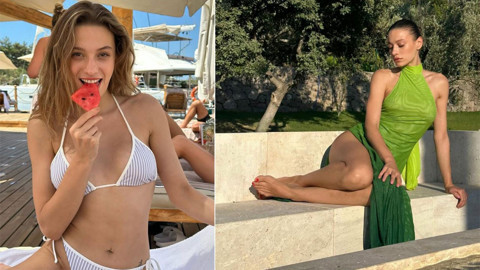 Sümeyye Aydoğan'dan iddialı tatil paylaşımı! Bikinili pozlarıyla sosyal medyayı yaktı geçti