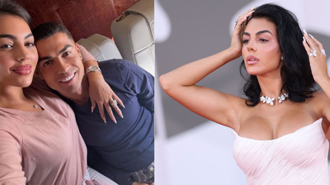 Georgina Rodriguez Venedik'te devasa nişan yüzüğüyle gösteriş yaptı!