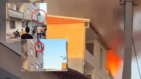 Bursa'da can pazarı! Yangından kaçmak için 3. kattan atladılar: Korku dolu anlar kamerada