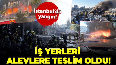 İstanbul Bağcılar İSTOÇ'ta yangın: Alevler çevre iş yerlerine de sıçradı