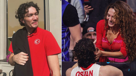 12 Dev Adam çeyrek finalde! Ebru Şahin ve Cedi Osman'dan aşk dolu zafer kutlaması