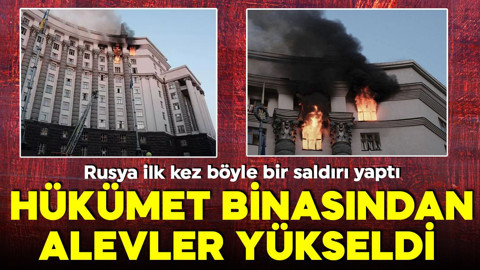 Rusya Ukrayna'ya füze yağdırdı! Bir ilk gerçekleşti: Hükümet binası hedef alındı