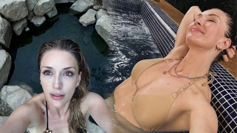 Yasemin Kay Allen'dan cesur tatil paylaşımı! Bikinisiyle termal havuzda pozlar verdi, doğal güzelliğiyle büyüledi
