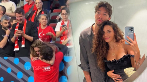 Ebru Şahin gözyaşlarına hakim olamadı! Galibiyet sonrası eşi Cedi Osman'a sarılarak ağladı