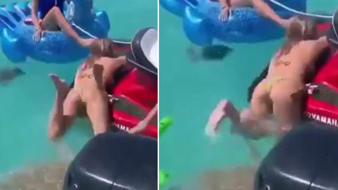 Genç kıza suda korkunç saldırı! Bir anda aşağıdan geldi