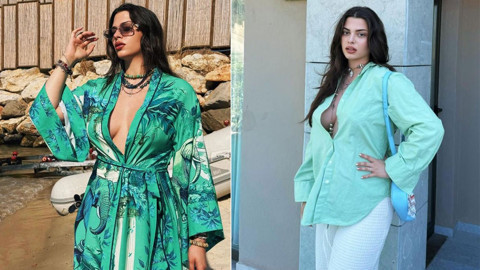 Derin Talu Bodrum tatilinden paylaştı! Derin dekolteli tarzıyla kıvrımlarını sergiledi, o haline beğeni yağdı