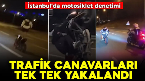 İstanbul'da motosiklet denetimi: Trafiği tehlikeye atan sürücüler tek tek yakalandı