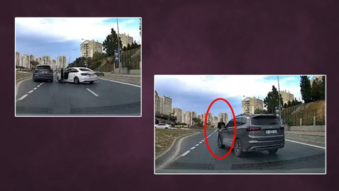 Trafikteki gerilim saniyeler içinde faciaya dönüştü: Sürücüyü aracın altına alıp metrelerce sürükledi! O anlar saniye saniye kamerada