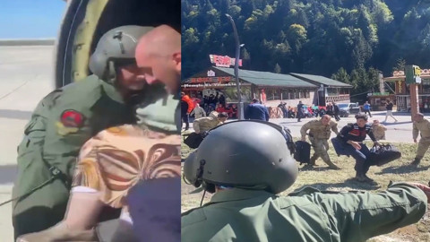 Rize'deki sel felaketi! Ayder Yaylası'nda mahsur kalmışlardı: MSB tahliye anlarını paylaştı