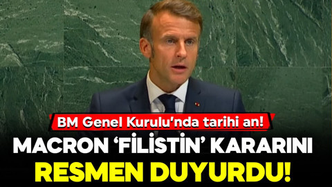 Macron BM kürsüsünde dünyaya ilan etti! Fransa Filistin Devleti'ni resmen tanıdı