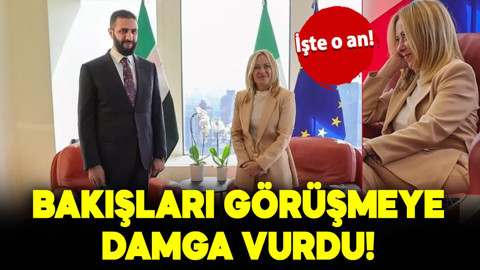 Meloni'nin Şara'ya bakışları görüşmeye damga vurdu: İşte o an!