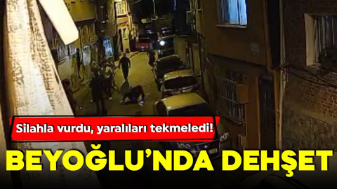 Beyoğlu'nda dehşet! Silahla vurdu, yerde tekmeledi: O anlar saniye saniye kameraya yansıdı
