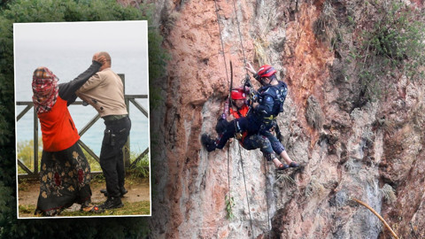 Antalya’da şaşkına çeviren anlar! Falezde mahsur kaldı, kurtarılınca öfke saçtı