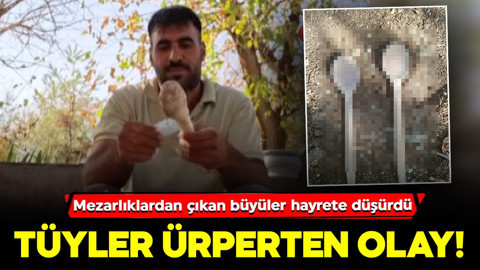 Diyarbakır'da tüyler ürperten manzara! Mezarlıklardan çıkan büyüler hayrete düşürdü