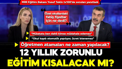 12 yıllık zorunlu eğitim kısalacak mı? Öğretmen atamaları ne zaman yapılacak? Milli Eğitim Bakanı Yusuf Tekin tv100’de soruları yanıtladı
