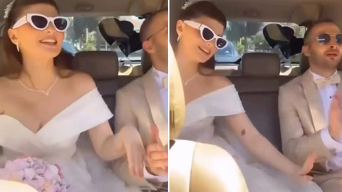 Araç ile düğüne giderken gelin fark ettiği detayla bir anda çığlığı bastı, damat bile korktu