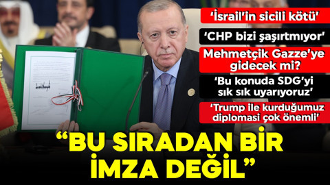 Cumhurbaşkanı Erdoğan Mısır dönüşü gazetecilerin sorularını yanıtladı! 'Bu sıradan bir imza değil'