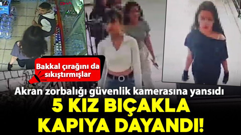 5 kız bıçakla kapıya dayandı! Akran zorbalığı güvenlik kamerasına yansıdı