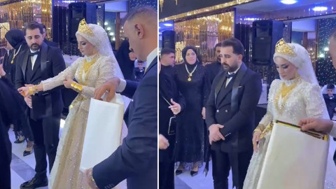 Düğünde geline takılan takı herkesin ağzını açık bıraktı