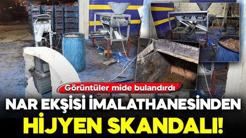 Nar ekşisi imalathanesinden hijyen skandalı! Görüntüler mide bulandırdı