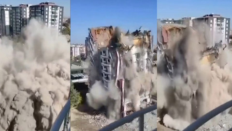 Diyarbakır’da 11 katlı bina, yıkım sırasında çöktü! O anlar kamerada
