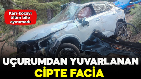 Uçurumdan yuvarlanan cipte facia! Ölüm bile ayıramadı... Karı koca hayatını kaybetti