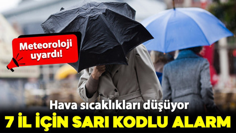 Meteoroloji uyardı! 7 il için sarı kodlu yağış alarmı var: Hava sıcaklıkları düşüyor
