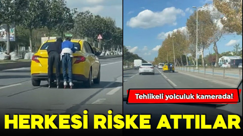 Herkesi riske attılar: Tehlikeli yolculuk kamerada!