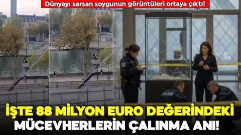 Louvre Müzesi'nde gerçekleştirilen soygunun görüntüleri ortaya çıktı! İşte 88 milyon euro değerindeki mücevherlerin çalınma anı