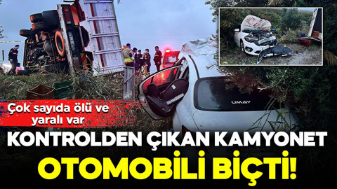 Kontrolden çıkan kamyonet otomobili biçti! Çok sayıda ölü ve yaralı var