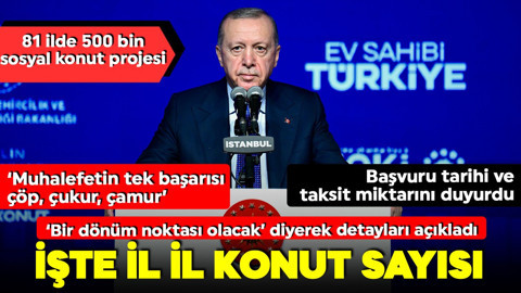 81 ile 500 bin konut geliyor! Cumhurbaşkanı Erdoğan müjdeleri verdi, detayları anlattı!