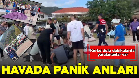 Havada panik anları! Yaralılar var