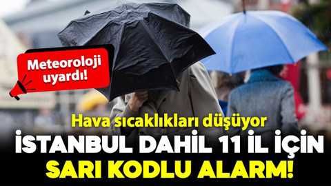Meteoroloji uyardı: İstanbul dahil 11 il için sarı kodlu alarm!