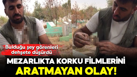 Mezarlıkta korku filmlerini aratmayan olay! Bulduğu şey görenleri dehşete düşürdü