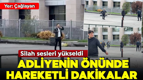Çağlayan'da hareketli dakikalar! Adliyenin önünde başına silah dayadı, havaya ateş açtı!