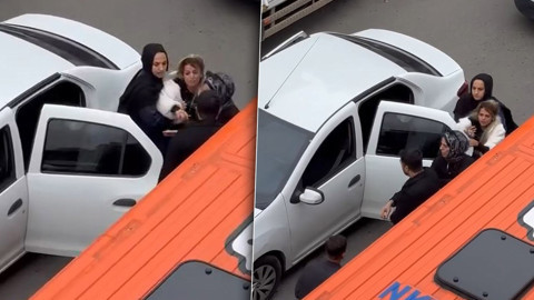 Trafikte skandal görüntüler! Israrla takip etti: Kadını araçtan indirip saldırdı