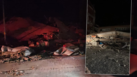 Balıkesir'de 6.1 büyüklüğünde deprem! Boş bir bina yıkıldı