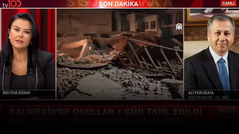 Balıkesir'de 6.1 büyüklüğünde deprem! İçişleri Bakanı Ali Yerlikaya tv100'e konuştu: "Herhangi bir can kaybı yok"