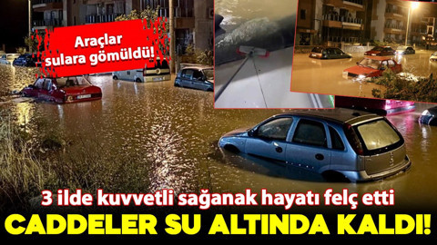 Kuvvetli sağanak 3 ilde hayatı felç etti! Ev ve iş yerlerini su bastı