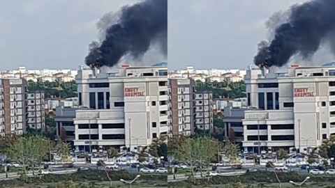 Pendik'te özel hastanede yangın