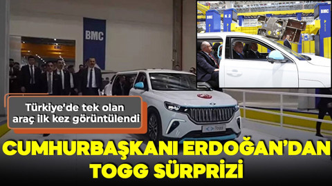Türkiye'de tek olan araç ilk kez görüntülendi: Cumhurbaşkanı Erdoğan'dan TOGG sürprizi