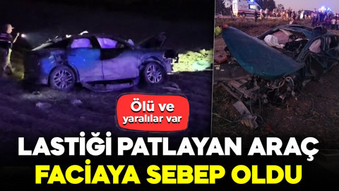 Lastiği patlayan otomobil tarlaya uçtu: Ölü ve yaralılar var