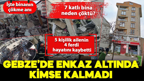 Gebze'de 7 katlı bina çöktü: Anne ve babanın cansız bedenleri enkazdan çıkarıldı