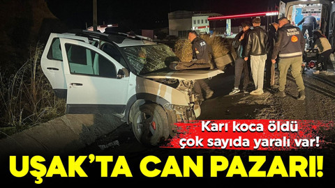 Uşak’ta can pazarı! Cip ile otomobil çarpıştı: Karı koca öldü, yaralılar var!