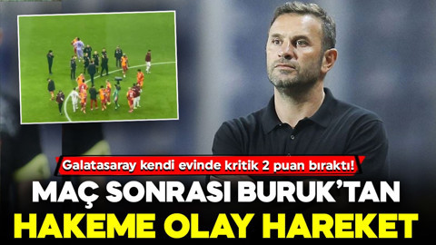 Galatasaray kendi evinde kritik 2 puan bıraktı! Trabzonspor maçı sonrası Buruk’tan hakeme olay hareket