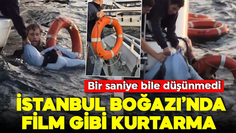 İstanbul Boğazı’nda film gibi kurtarma! Saniyelerle yarış! Bir an bile düşünmedi