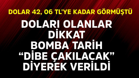 Dolar 42,06 TL'ye kadar görmüştü! Doları olanlar dikkat, bomba tarih "dibe çakılacak" diye verildi