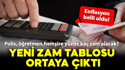 Enflasyon belli oldu! Yeni zam tablosu ortaya çıktı: Polis, öğretmen, vaiz, hemşire yüzde kaç zam alacak?