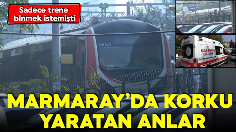 Sadece trene binmek istedi! Marmaray'da korku dolu anlar